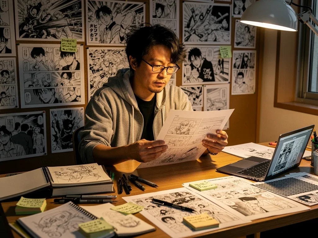 Ken Wakui, author of Astro Royale, reflecting on his manga.