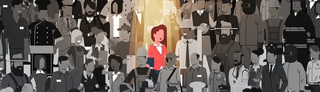 A panel from a josei manga depicting a crowded office scene. An exhausted woman in her late 20s sits at her desk, surrounded by stacks of papers. The art style should have clean lines and realistic character designs, emphasizing her weariness and the pressures of her job.