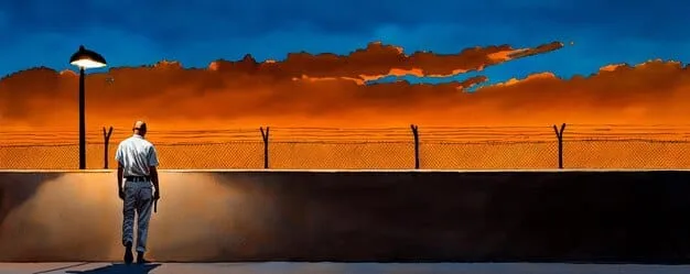 A lone figure walking through a desolate landscape or dystopian city street. The color palette is muted, and the overall tone is somber. The image evokes a sense of alienation and struggle for survival.