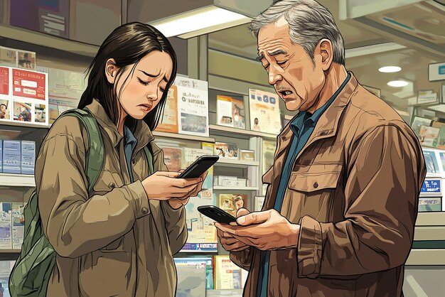 A panel from a Josei manga showcasing two adult characters engaged in a deep conversation. The art style is detailed, emphasizing their expressions and body language, conveying the emotional depth of the scene.
