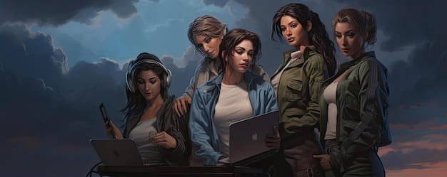 A scene from a josei manga depicting a group of female office workers collaborating on a project. The artwork captures their expressions of determination and focus, as well as the supportive atmosphere in the workplace. The setting includes typical office elements like computers, desks, and paperwork.