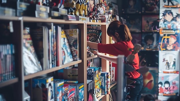 A diverse shelf of popular seinen manga volumes, showcasing the variety of art styles and genres within the seinen demographic, from action-packed stories to slice-of-life narratives.