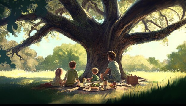 A serene illustration capturing a slice-of-life scene, featuring two shojo manga characters sitting under a tree, sharing a quiet moment, emphasizing friendship and personal connection.