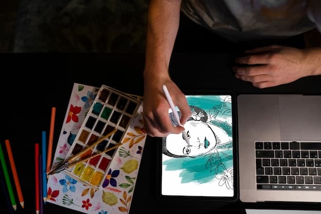 A collage showcasing the digital art tools used by modern manga artists, including drawing tablets, software interfaces, and examples of digitally created manga panels.